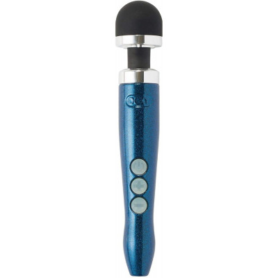 Синий беспроводной вибратор Doxy Die Cast 3R Rechargeable Wand - 28 см.