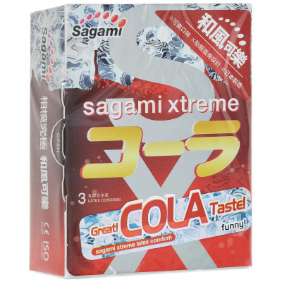 Ароматизированные презервативы Sagami Xtreme Cola  - 3 шт.