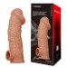 Телесная насадка на фаллос с фиксацией мошонки Cock Sleeve 001 Size M - 15,6 см.