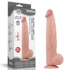 Телесный фаллоимитатор 13.5 King Sized Sliding Skin Dual Layer Dong - 34 см.