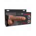 Кофейный перезаряжаемый вибрострапон 7  Hollow Rechargeable Strap-on with Balls - 20,3 см.