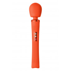 Оранжевый вибромассажер Vim Vibrating Wand - 31,3 см.