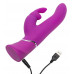 Лиловый вибратор Curve Thrusting Rechargeable Rabbit Vibrator - 24,1 см.