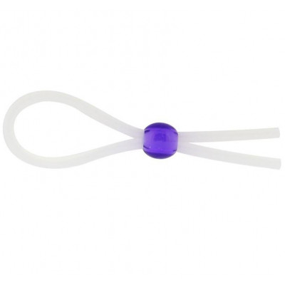 Прозрачное лассо с фиолетовой бусиной SILICONE COCK RING WITH BEAD LAVENDER