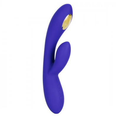 Фиолетовый вибратор с функцией электростимуляции Intimate E-Stimulator Dual Wand - 21,5 см.