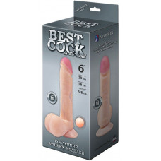 Телесный фаллоимитатор на присоске BEST COCK 6 - 19 см.