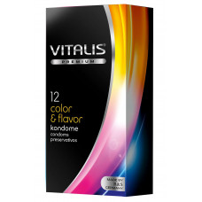 Цветные ароматизированные презервативы VITALIS PREMIUM color   flavor - 12 шт.