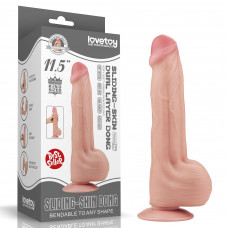 Телесный фаллоимитатор 11.5 King Sized Sliding Skin Dual Layer Dong - 29 см.