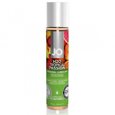 Лубрикант на водной основе с ароматом тропических фруктов JO Flavored Tropical Passion - 30 мл.