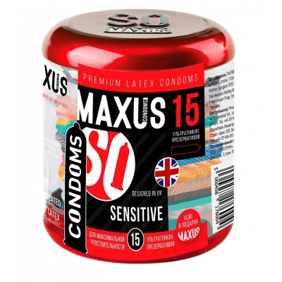 Ультратонкие презервативы MAXUS Sensitive - 15 шт.