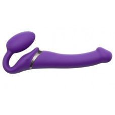 Фиолетовый безремневой вибрострапон Silicone Bendable Strap-On - size M