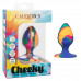 Яркая анальная пробка Cheeky Medium Swirl Tie-Dye Plug - 7,5 см.